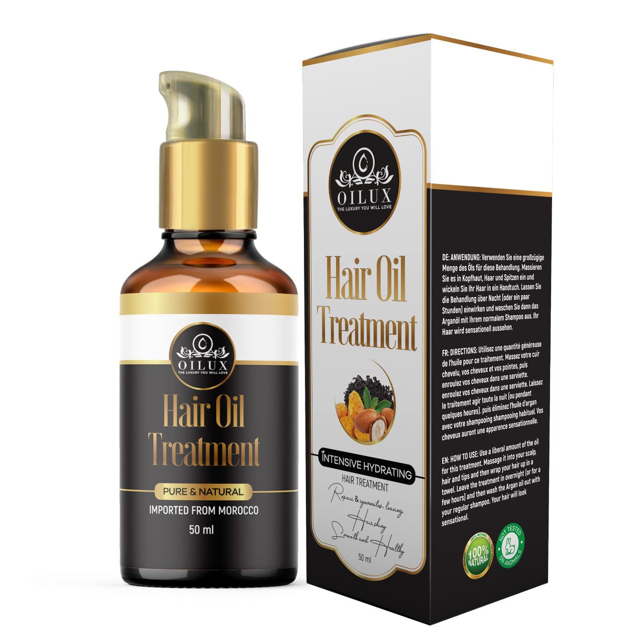 Oilux Organic Invigorating Hair Tonic - Natural Hair Oil for Hair Growth & Loss Control - Vegan & Cruelty Free - Unisex Adults