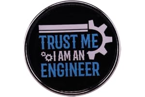 QUREZA TRUST ME I AM AN ENGINEER Brooch Round Men's Professional Badge Tie Cute Brooch Badge Hard Enamel Pin Men's Jewelry Gift for Jacket Denim