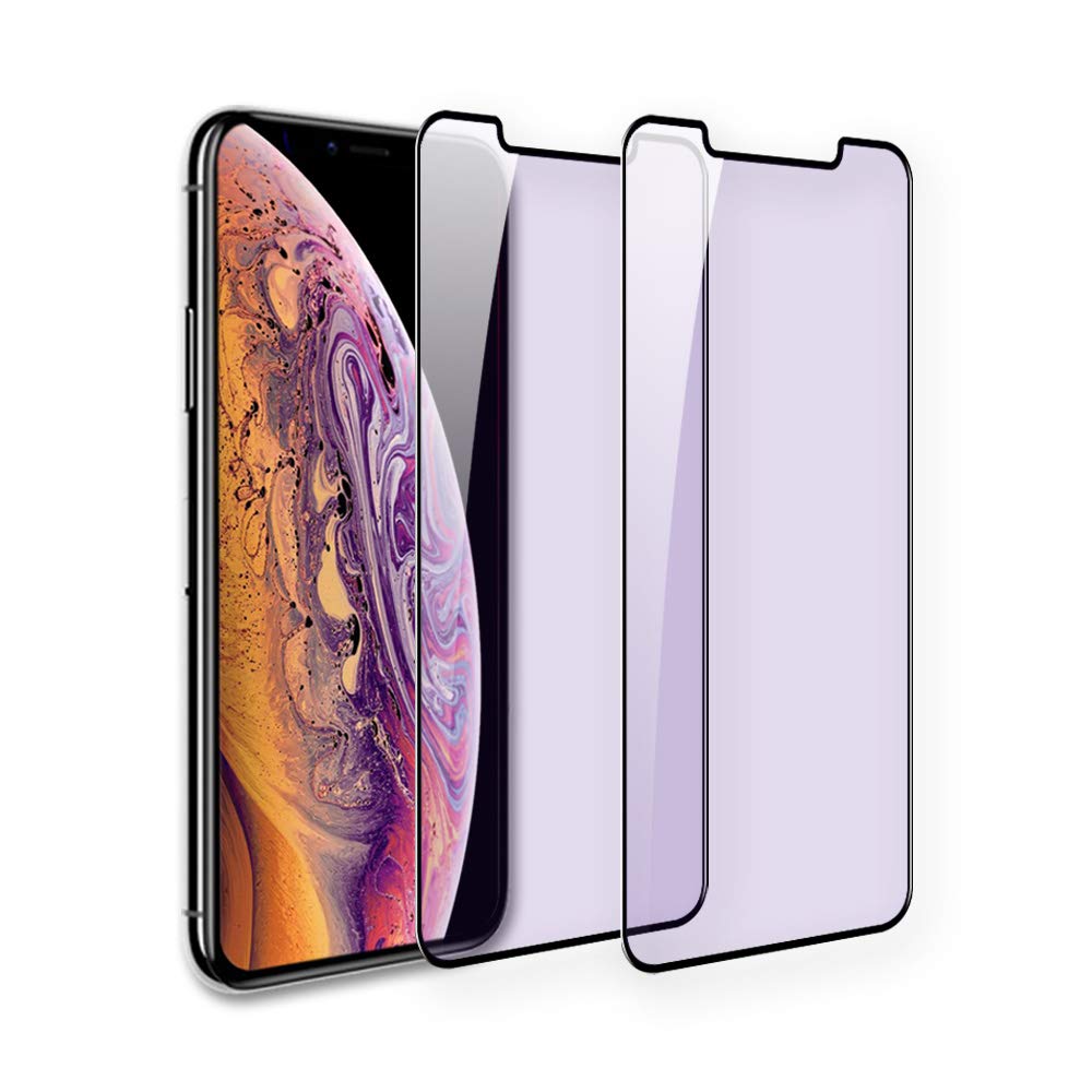 Photo 1 of PERFECTSIGHT HD Clear Screen Protector for iPhone 11 Pro 2019, iPhone Xs 2018/ X/ 10 5.8 inch (2 Pack), 30% Anti Blue Light Filter Fingerprint Tempered Glass