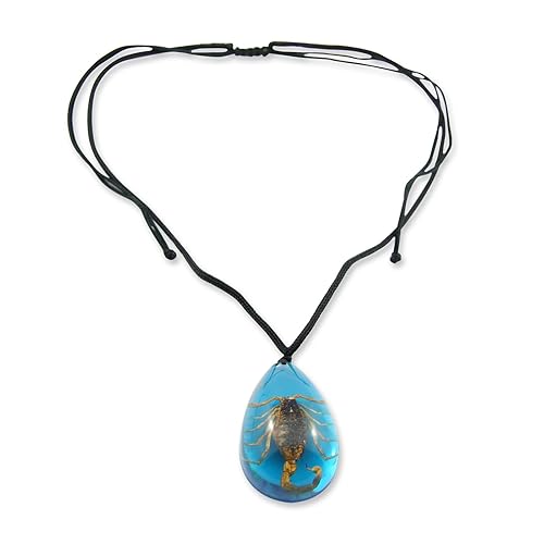 REALBUG Gold Scorpion Necklace, Blue, large in Oman Whizz Necklaces