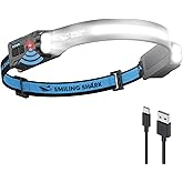 Smiling Shark TD-0123-S Headlight, 2400mAh Ultra-Bright Headlamp Flashlight Rechargeable with Hands-Free Motion Sensor, Multi