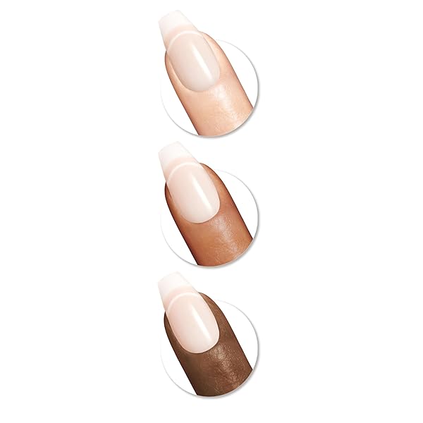 SALLY HANSEN SALON EFFECTS® PERFECT MANICURE, ON POINTE, PRESS ON NAILS, COFFIN SHAPED, NON-DAMAGING ADHESIVE TABS, FILE, AND ALCOHOL PAD INCLUDED