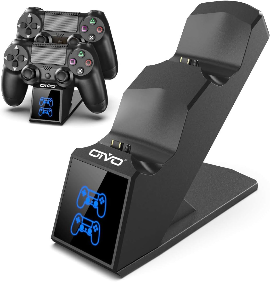 OIVO Cargador Mando PS4, Estación de Carga Rápido USB con LED Indicador, Base de Carga para Sony Playstation 4 / PS4 / PS4 Pro / PS4 DualShock Gamepad