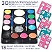 Face Paint Kit with 30 Stencils: 12 Color Palette for Kids: 2 Brushes, 2 Sponges + Glitter Gel. Best Quality Professional Face Painting Party Set. Safe, Non-Toxic, Water-based, BONUS Online Guide