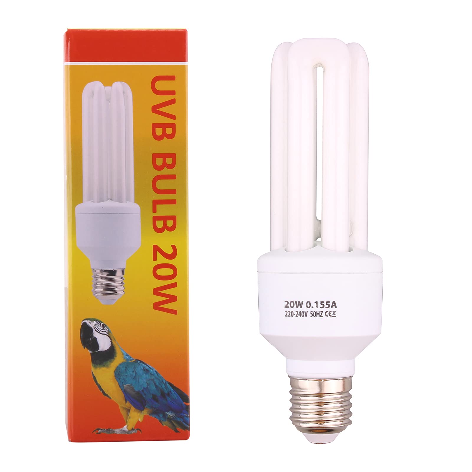 DERNORD UVB Compact Bird Lamp Birdcage - 20w Bird Heat Lamp Light Bulb Light for Birdcage African Grey Budgie