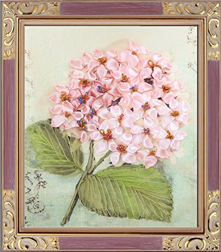 Fanryn 3D Silk ribbon embroidery flower pattern Cross Stitch Kit Embroidery DIY Handwork Home Decoration 24x20cm (No frame)