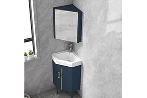 AYHARYLH Corner Bathroom Vanity Sink Combo,Floor Standing Bathroom Vanity Sink Ceramic Wash Basin Corner Sink,Bathroom Cabine