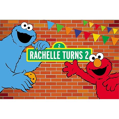 Sesame Street Birthday Banner Personalized Custom Design Indoor
