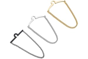 UAIAGM 3 Packs Tie Chain for Men Fashion Necktie Clips and Chains Mens Accessories with Ring Clasps for Suits Neckties Vests and Trousers Elegant Tie Pins and Tacks for Business and Wedding Wear