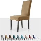 MAXIJIN Stretch Velvet Chair Covers Set of 2 Camel Dining Room Slips