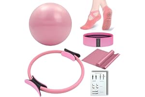 Pilates Ring Circle Set,for Home Workout Equipment Women,Booty Bands Stretching Pilates Essentials kit Mini Exercise Ball for