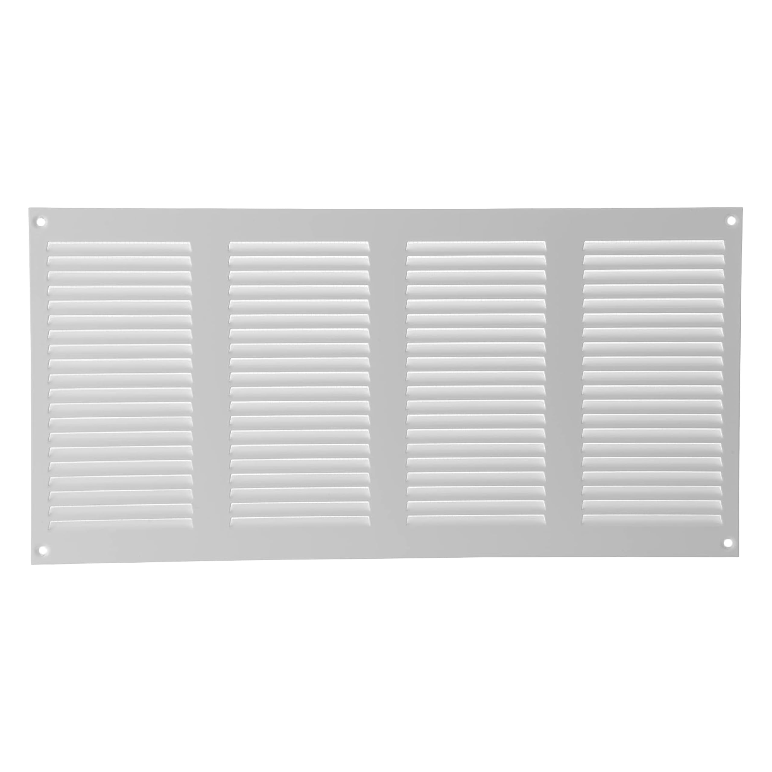 Vent Systems 400 x 200 mm Scratch Resistant Vent Cover - White Galvanised Return Air Grille - Air Supply Ventilation Cover with Screen Mesh - Louvered HVAC Air Vent Covers for Bathroom, Home Office