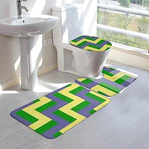 Wrution - Alfombra de baño con diseño de rayas irregulares, color