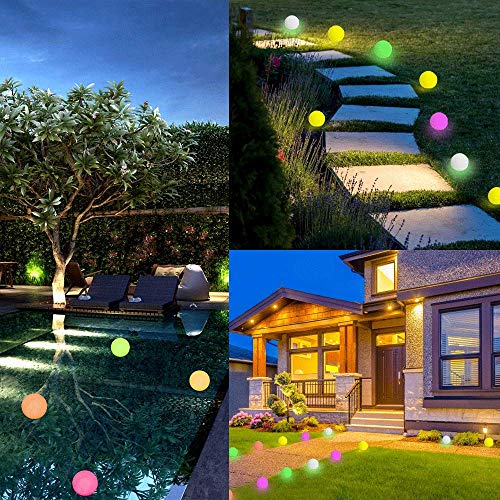 ELlight LED Floating Pool Lights, RGB(16 Colors) Color Changing Ball Lights with Timer, IP67 Waterproof Outdoor Indoor Christmas Lights for Pool Decorate Holiday Party Lights[12 PCS]