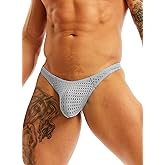 MIZOK Men's Sexy See Through Mesh G-String Underpants Bulge Pouch T-Back Thong Underwear