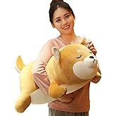 ERDAO Shiba Inu Plush Pillow,Soft Corgi Stuffed Animals Toy Cute Sleeping Puppy Doll Gifts for Kids (Smiling Eyes, 29.5 inch)