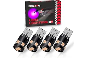 BRISHINE 300LM Extremely Bright Canbus Error Free 194 168 2825 W5W T10 LED Bulbs Purple 9-SMD 2835 Chipsets for Dome Map Door Courtesy License Plate Lights(Pack of 4)