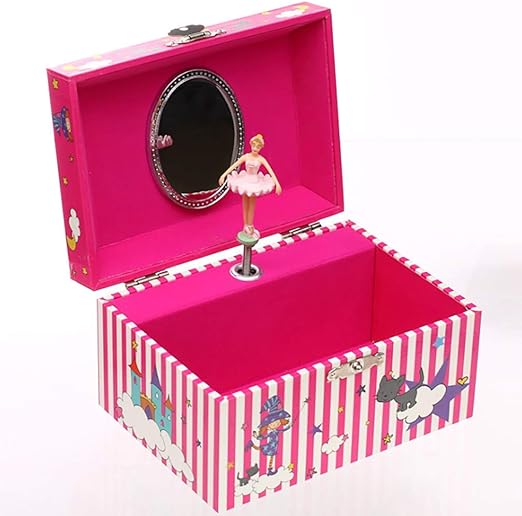 KISSLI Joyero para Niñas - Musical La Caja De Música con El Espejo De La Bailarina - Caja