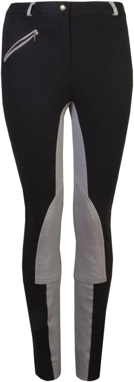 GS Equestrian Girl's Kerry Girl's Kerry Jodhpurs - Black/Purple, 20-Inch