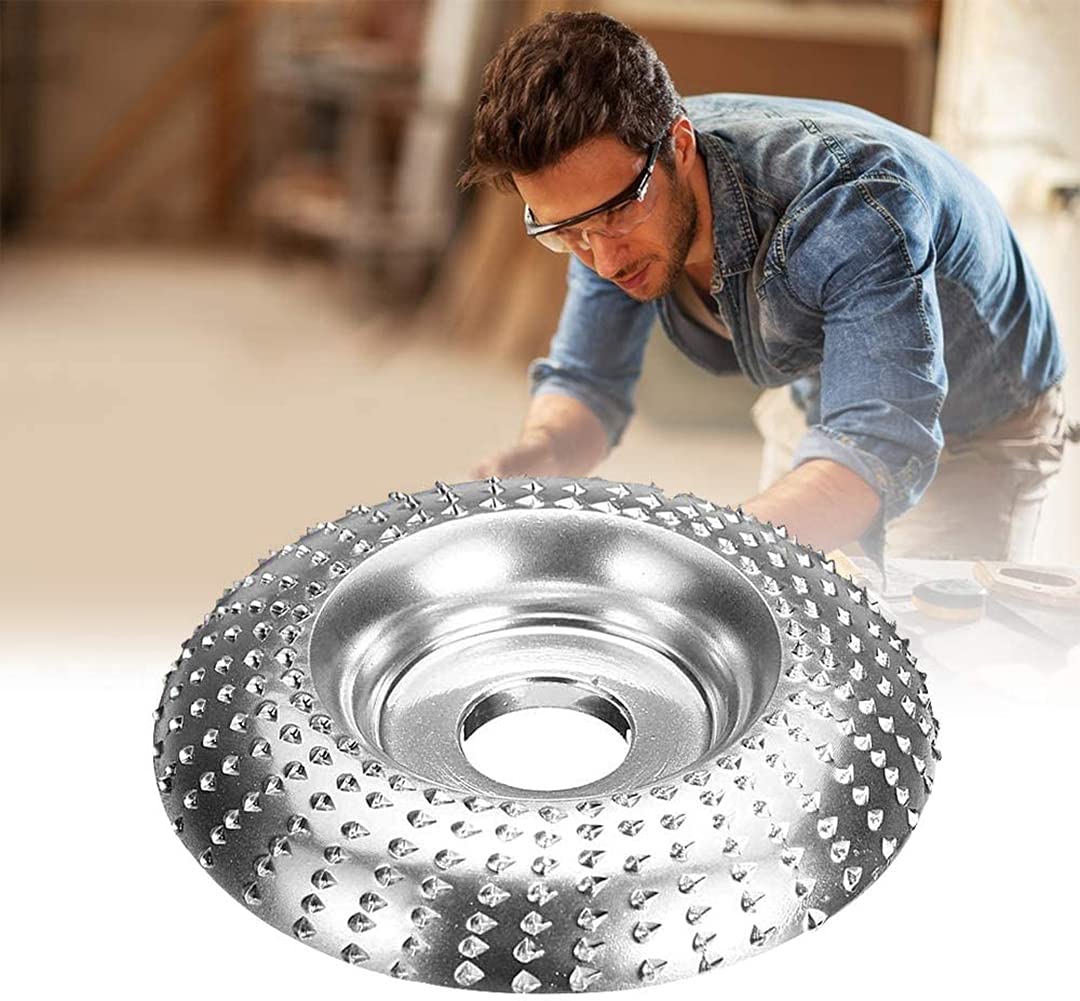 Upgraded Version Angle Grinder Wood Carving Disc 100mm Wheel Tungsten Carbide Sanding Carving Abrasive Disc Polishing Shaping Grinding Wheel Plate Woodworking Cutter Tool for Angle Grinder