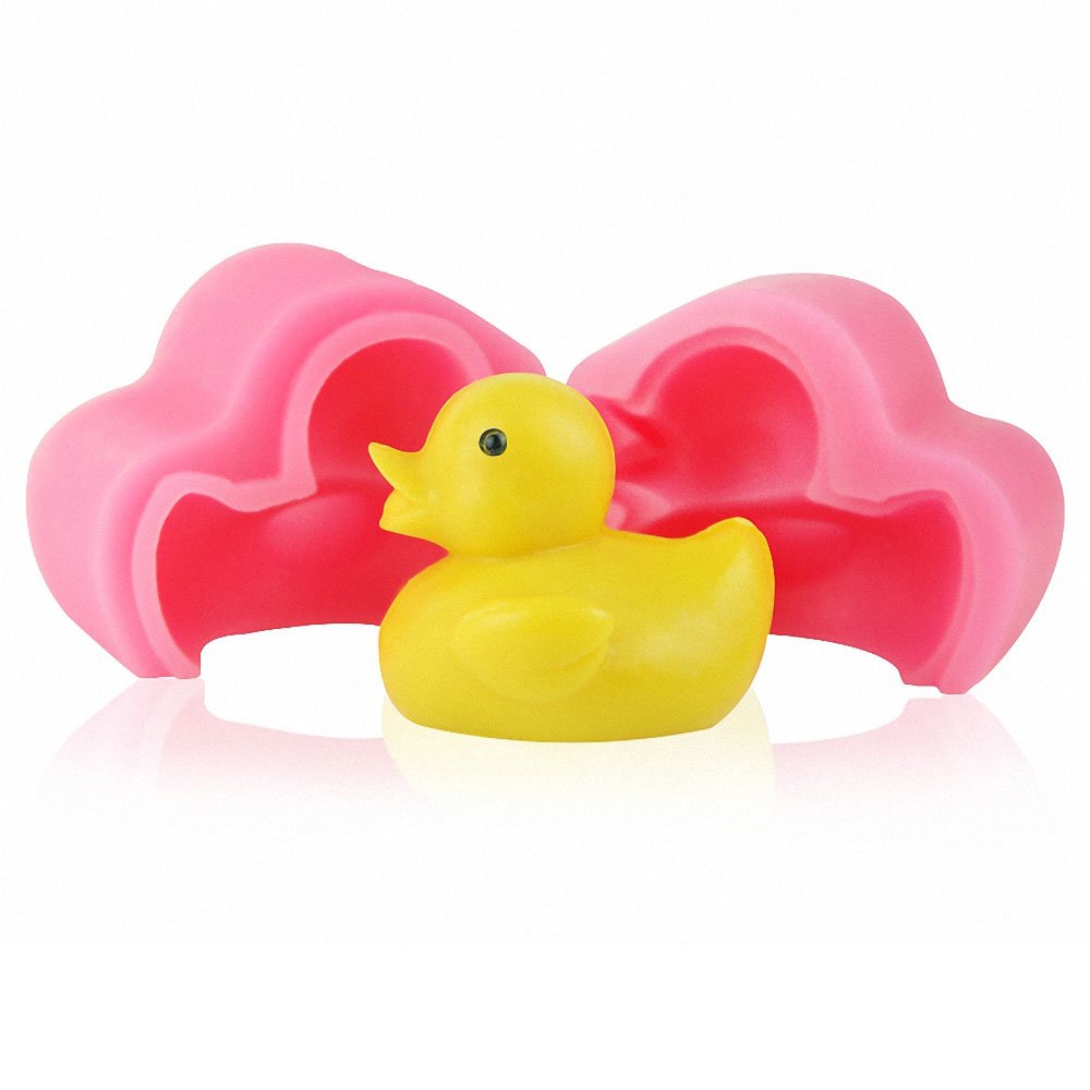 MoldFun 3D Small Size Rubber Duck Silicone Mold for Handmade Soap, Bath Bomb, Lotion Bar,Chocolate, Candy, Fondant, Cake Decorating, Wax Candle Melt