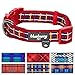 Blueberry Pet 7 Patterns Soft & Comfy Scottish Tartan Inspired Classic Plaid Check Pattern Padded Adjustable Dog Collar, Large, Neck 18