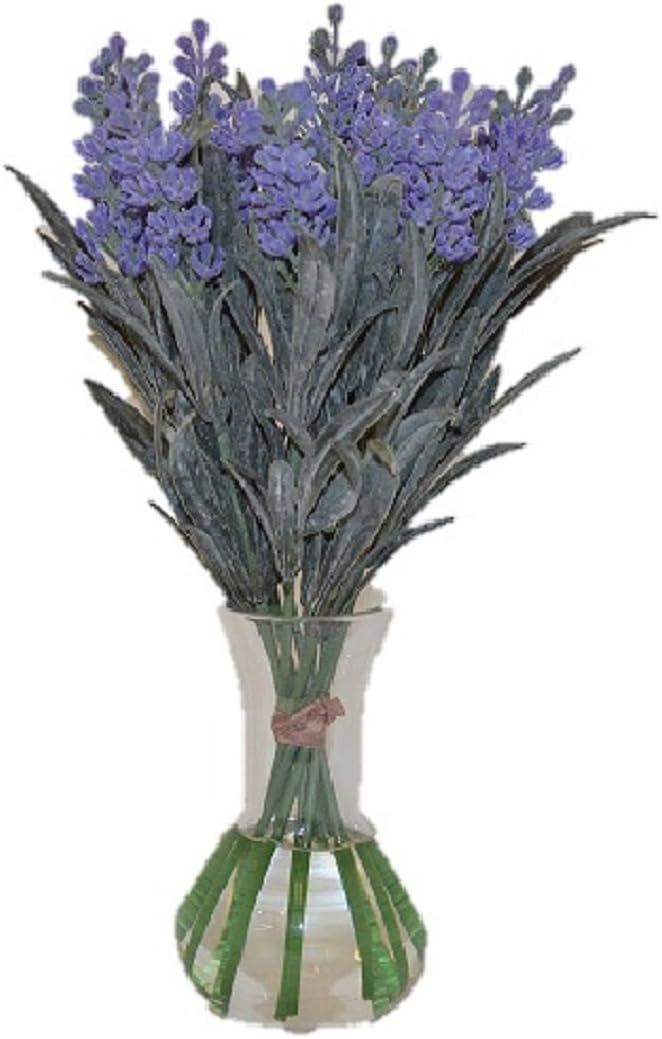 The French Bee Watergarden Collection Lavendars and Sweet Pea in a Glass Vase, Purple