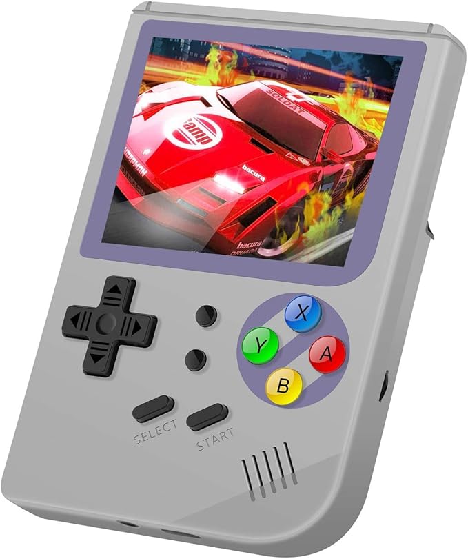 (Gray) MJKJ Handheld Game Console, RG300 Retro Game Console