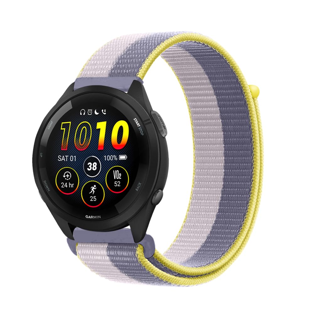 Niboow 22mm Strap Compatible with Garmin Forerunner 265/255/255 Music, Nylon Soft Watch Band for Garmin vivoactive 4/Venu 2/Active - White Blue — image 1