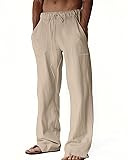 Men's Casual Linen Pants Summer Beach Trousers