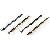 20Pcs 40Pin 2.54mm Single Row Round Female Pin Header Socket Gold Plated