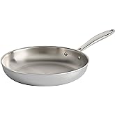 Tramontina Signature Tri-Ply Clad Stainless Steel 10-Inch Frying Pan, Induction-Ready Skillet, Dishwasher-Safe, NSF-Certified, Made in Brazil