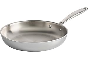 Tramontina Seattle Tri-Ply Clad Stainless Steel 10-Inch Frying Pan, Induction-Ready Skillet, Dishwasher-Safe, NSF-Certified, Made in Brazil