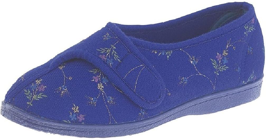 ladies wide fit velcro slippers