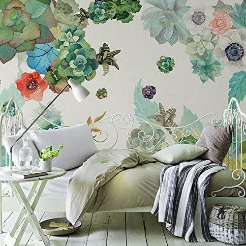 HUANGYAHUI wallpaper Watercolor flowers fleshy creative personality Korean marriage room wallpaper wallpaper cloth bedroom living room murals