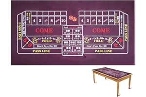 Luckin Sports 72 X 36 Inches Craps Casino Table Top Felt Layout Mat, 100% Durac Waterproof, Washable and Ironable. (Red)