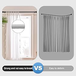 Authandis Black Curtain Rods for Bedroom with