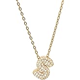 foyjoey Gold Initial Necklace for Women 18K Gold Plated Dainty CZ Letter Pendant Necklace Personalized Name A-Z Mothers Day Jewelry Christmas Gifts