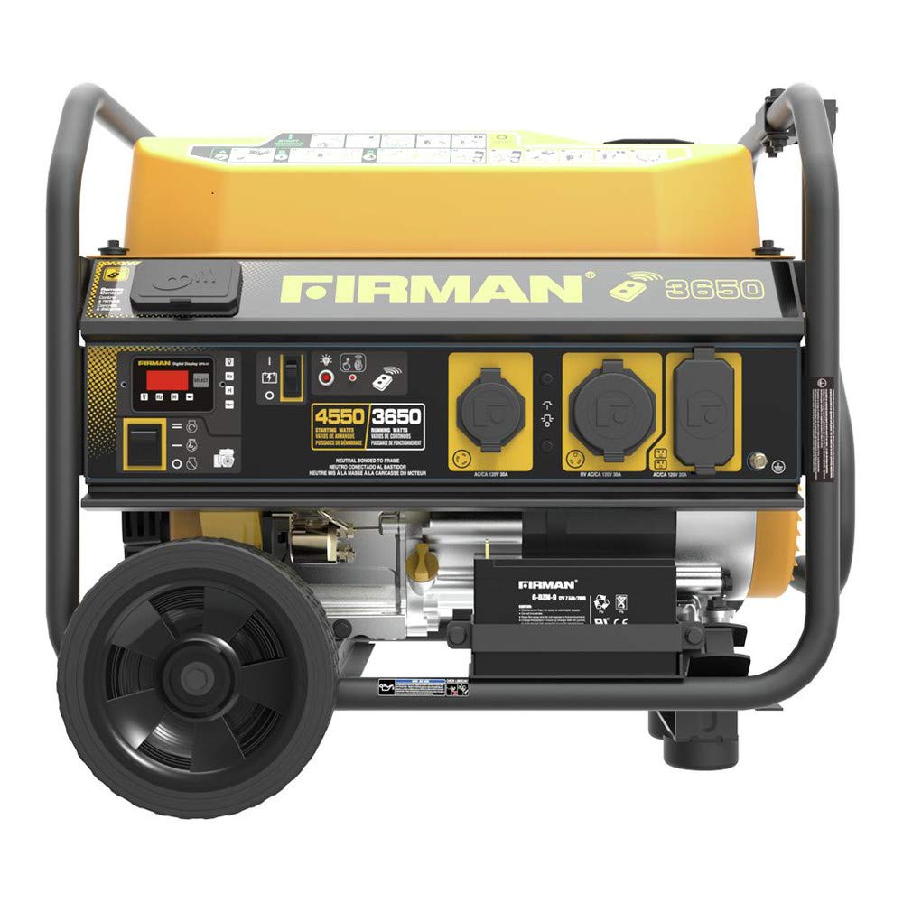 Amazon.com : Firman P03603 Performance Series 3650/4550 Watt Gas Powered  Portable Remote Start Generator With Wheel Kit : Garden & Outdoor