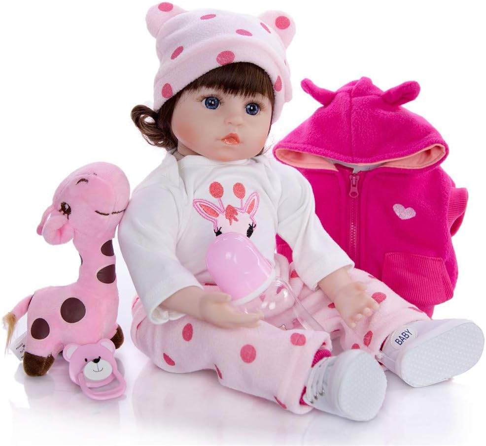 Prezzo HWBB Reborn Baby Doll 18 Pollici 46 cm Rebirth Doll Simulazione Baby Cute Rebirth Doll Simulazione Baby Doll Giocattoli Bambini Regali creativi Regalo di Natale,Blueeyes Offerte