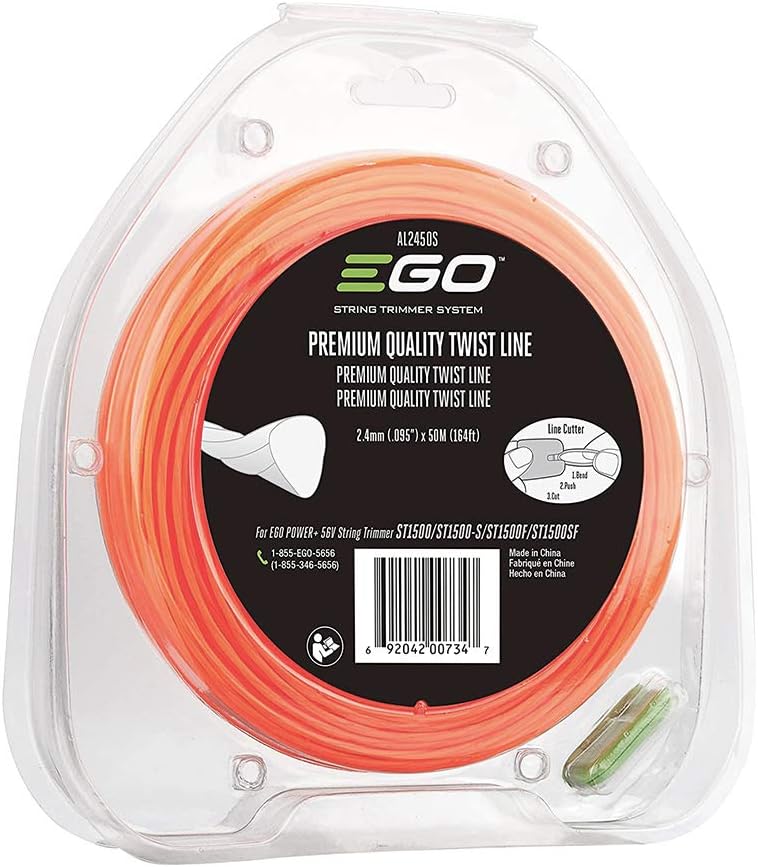 EGO Power+ AL2450S 50M 2.4mm Premium Quality Twist Line for EGO 56-Volt String Trimmer ST1500/ST1500-S/ST1500F/ST1500SF : Garden & Outdoor