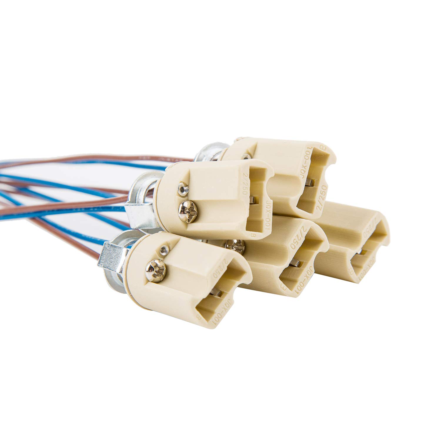 ODETOJOY 10PC G9 Lamp Holders Teflon Wire G9 LED CFL Halogen Lamps Holders Ceramic Connector Socket (5Pcs/Set)