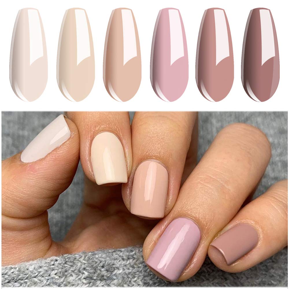 Vishine Gel Nail Polish Set Nude Serises Colection Daily Colour 8MLSoak Off Nail Gel Polish with Gift Box, UV LED Lamp Required for Nail Slaon Home Manicure Gel Nail Kit โ image 1