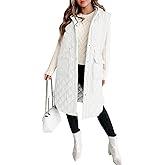Tankaneo Women's Long Puffer Vest Sleeveless Hood Quilted Winter Outwear Warm Jackets Coats