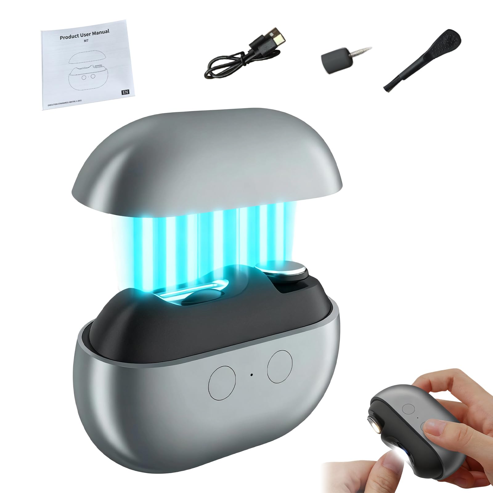 Photo 1 of ***LIKE NEW/OPEN BOX***
Easyclip Smart Nail Clipper, 3-in-1 Easy Clip Smart Nail Clipper, with LED Light, Nail Scraps Storage and Polishing, for Seniors, Kids(Gray)