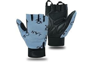 NVT Wheelchair Gloves 2023 Latest, Workout for Men Real Leather Palm Mobility Padded Breathable, Fingerless Bike with Anti-Slip Grip Lightweight Cycling Glove.