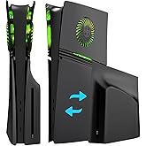 Faceplate 5 Piece with RGB LED Light Strip for P5 Pro Disc and Digital Edition(2024), Console Cover Plates Cooling Vent and Dust Filter, Matte Black Side Shell Panels