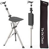 Ta-Da Chair Series 1 Pro, Portable Trekking Hiking Pole, Folding Walking Stick with Seat, Walking Cane with Chair, Foldable Chair, Lightweight Aluminum, Easy Carry and Storage, Anti-Slip