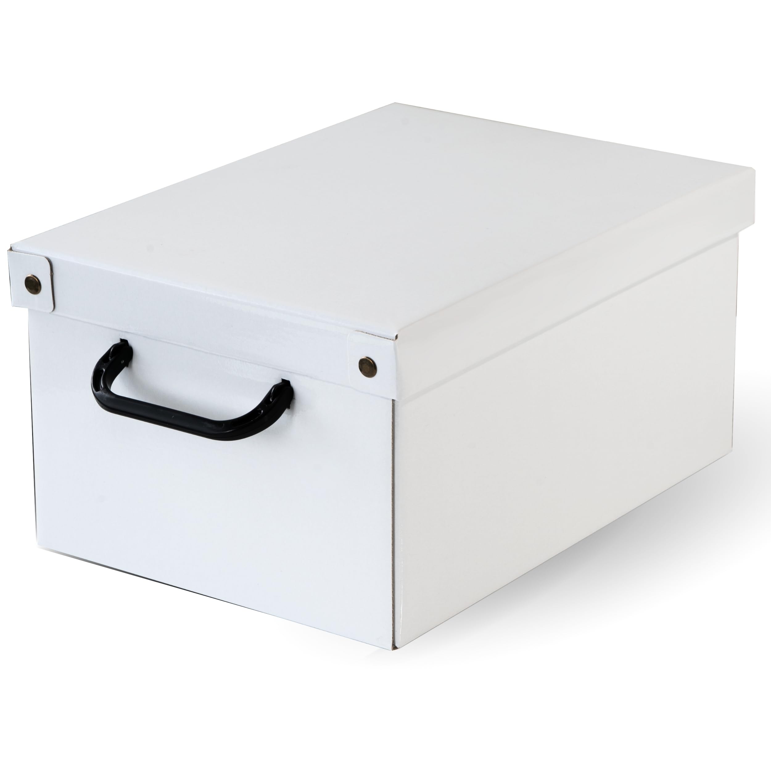 Lavatelli Baulino Bianco – Decorative Storage Box with Lid – Strong Cardboard Organiser for Clothes, Toys & Office – Made in Italy – 35×25×17.5 cm (13.8×9.8×6.9 in)