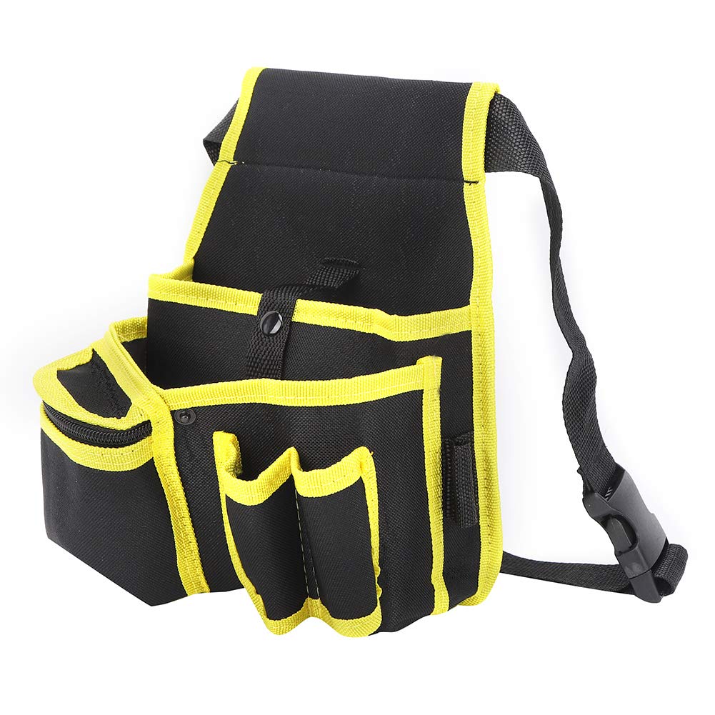 Alomejor Adjustable Gardening Tool Belt with Hanging Pouch - Multi-Pocket Tool Waist Bag for Home Garden & Outdoor Use